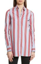 Women's Carven Chemise Manches Longues Stripe Shirt Us / 34 Fr - Blue