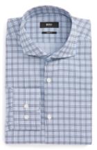 Men's Boss Mark Sharp Fit Check Dress Shirt .5l - Blue