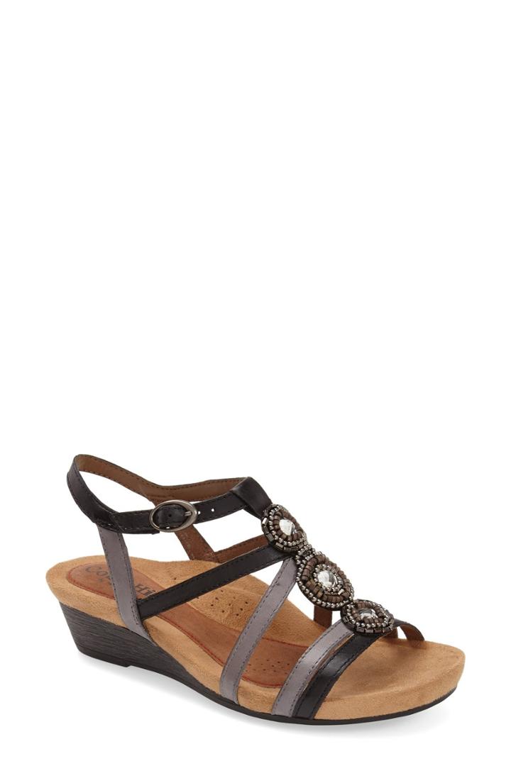 Women's Rockport Cobb Hill 'hannah' Leather Sandal .5 W - Black