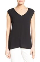 Women's Vince Camuto Mixed Media Top - Black