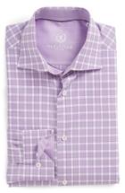 Men's Bugatchi Trim Fit Check Dress Shirt - Purple