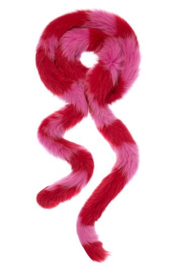 Women's Charlotte Simone Lacey Genuine Fox Fur Skinny Scarf, Size - Red