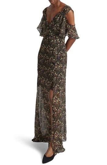 Women's French Connection Hallie Cold Shoulder Maxi Dress - Black
