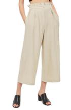 Women's Topshop Ruffle Waist Trousers Us (fits Like 0) - Beige