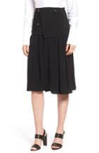 Women's Lewit Knit Sweater Trim Pleated Skirt - Black