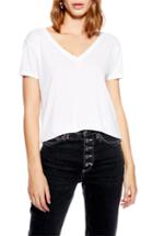 Women's Topshop Premium V-neck Tee Us (fits Like 10-12) - White