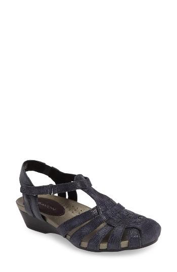 Women's Aravon Standon Wedge Sandal D - Blue