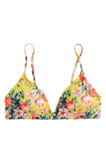 Women's J.crew Liberty Magical Bouquet French Bikini Top - Yellow