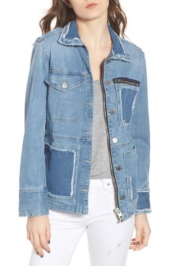 Women's Zadig & Voltaire Kick Destroy Deconstructed Denim Jacket - Blue