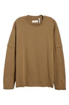 Men's Helmut Lang Waffle Knit Long Sleeve T-shirt, Size - Green