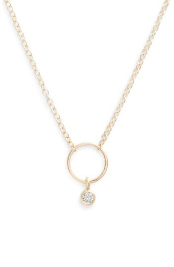 Women's Zoe Chicco Dangling Diamond Circle Pendant Necklace