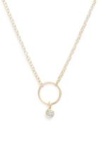 Women's Zoe Chicco Dangling Diamond Circle Pendant Necklace