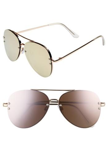 Women's Bp. 60mm Oversize Mirrored Aviator Sunglasses - Gold/ Lavender