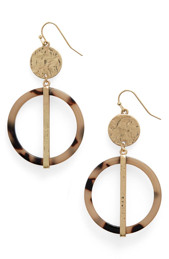 Women's Canvas Jewelry Tortoise Hoop Earrings