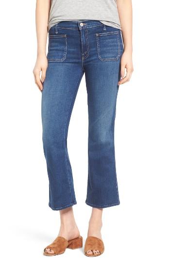 Women's Mother Patch Pocket Crop Bootcut Jeans