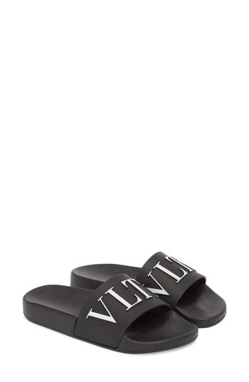 Women's Valentino Garavani Logo Slide Sandal Us / 36eu - Black