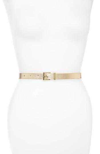 Women's Halogen Metallic Belt - Pale Gold