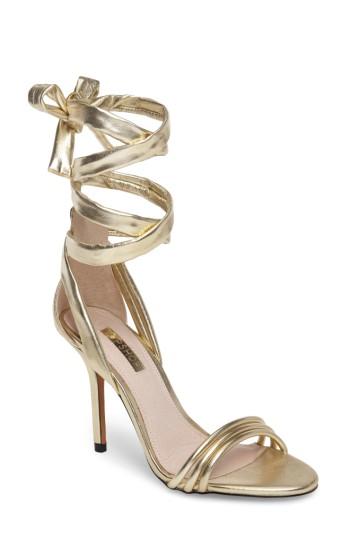 Women's Topshop Ramona Ankle Wrap Sandal .5us / 37eu - Metallic