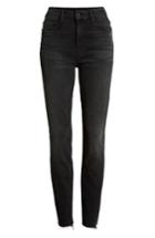 Women's Mother The Looker High Waist Frayed Ankle Jeans - Black