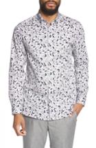 Men's Ted Baker London Aqulina Trim Fit Floral Sport Shirt (xxl) - White