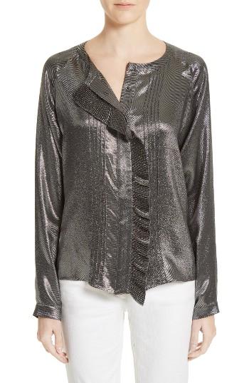 Women's Belstaff Elm Silk Blend Lame Blouse