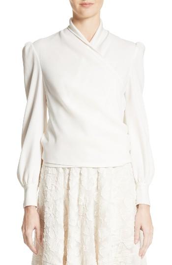 Women's Co Crepe Wrap Blouse - Ivory