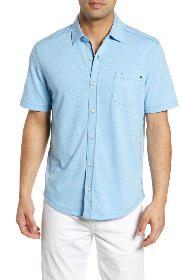 Men's Tommy Bahama Bodega Beach Camp Shirt, Size - Blue