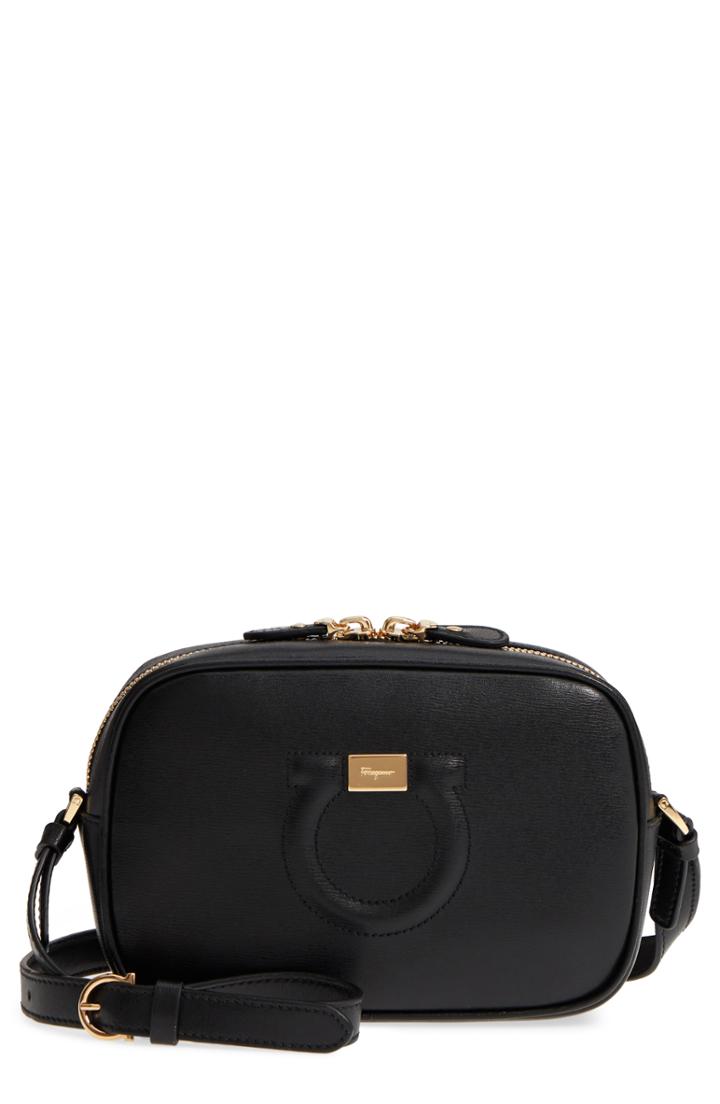 Salvatore Ferragamo Gancio Leather Camera Bag -