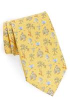 Men's Salvatore Ferragamo Safari Print Silk Tie, Size - Yellow
