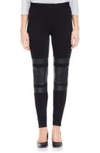 Women's Two By Vince Camuto Faux Leather & Ponte Leggings - Black