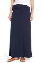 Women's Bobeau Ruched Side Slit Maxi Skirt - Blue