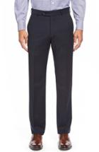 Men's Ballin Flat Front Solid Wool Trousers - Blue