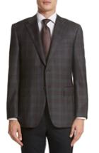 Men's Canali Classic Fit Plaid Wool Sport Coat S Eu - Grey