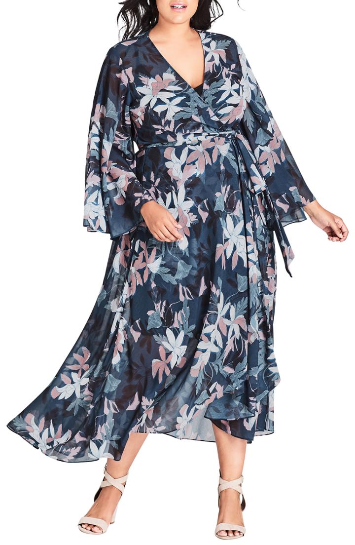 Women's City Chic Luna Floral Chiffon Maxi Dress