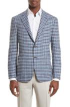 Men's Canali Kei Classic Fit Plaid Wool Sport Coat R Eu - Grey