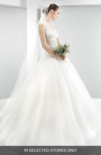 Women's Jesus Peiro Embroidered Bodice Organza Drop Waist Gown, Size In Store Only - Ivory