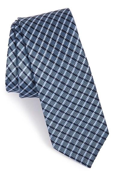 Men's The Tie Bar Check Silk Tie, Size - Blue