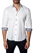 Men's Jared Lang Trim Fit Jacquard Sport Shirt - White