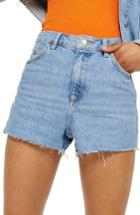 Women's Topshop Denim Mom Shorts Us (fits Like 0-2) - Blue