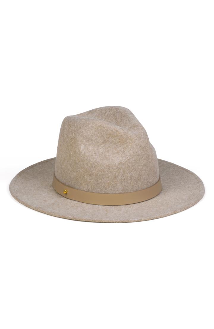 Women's Lack Of Color Carlo Mack Wool & Leather Fedora - Beige
