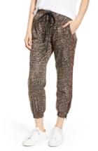 Women's Pam & Gela Leopard Print Track Pants, Size - Brown