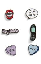 Women's Topshop Girl Power Set Of Six Pin Pack