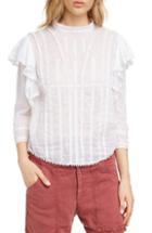 Women's Isabel Marant Etoile Anny Embroidered Ruffle Blouse Us / 34 Fr - White