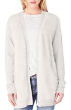Women's Michael Stars Eyelash Front V-neck Cardigan - Ivory