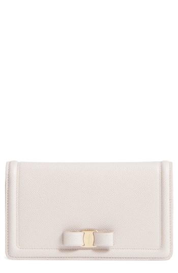 Women's Salvatore Ferragamo Vara Leather Wallet On A Chain - Pink