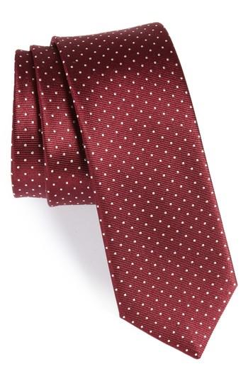 Men's The Tie Bar Mini Dots Silk Tie, Size - Red