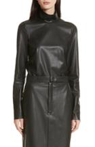 Women's Joseph Vienna Feather Sky Faux Leather Top Us / 38 Fr - Black