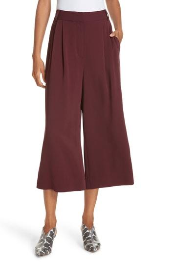 Women's Tibi Stella Stretch Suiting Crop Pants - Burgundy