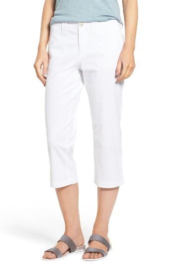 Women's Nydj Stretch Cotton Crop Pants - White