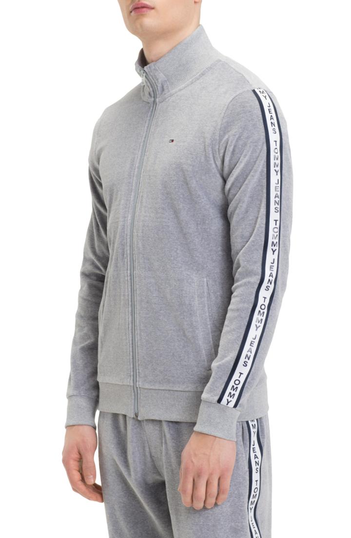 Men's Tommy Jeans Tjm Velour Track Jacket - Grey